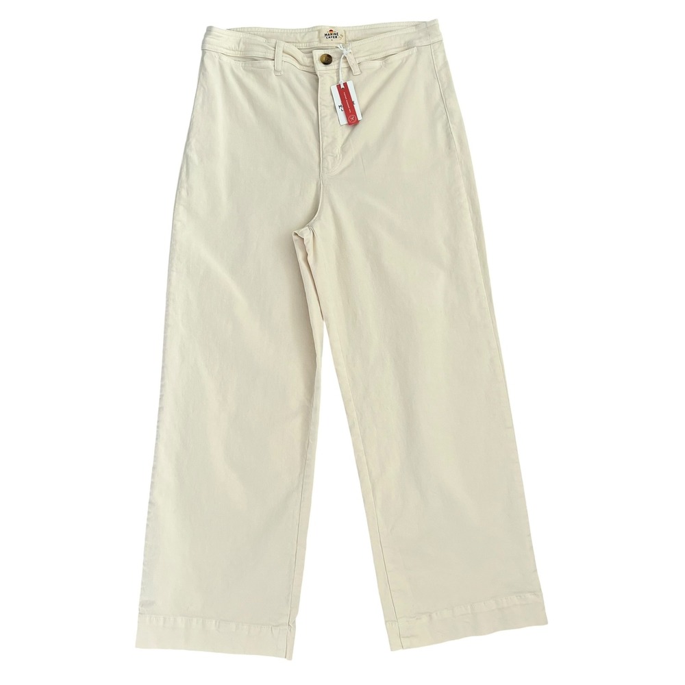 NWT Marine Layer Bridget Wide Leg Crop Pants in Papyrus Cream SZ 14 Coastal - Picture 2 of 14